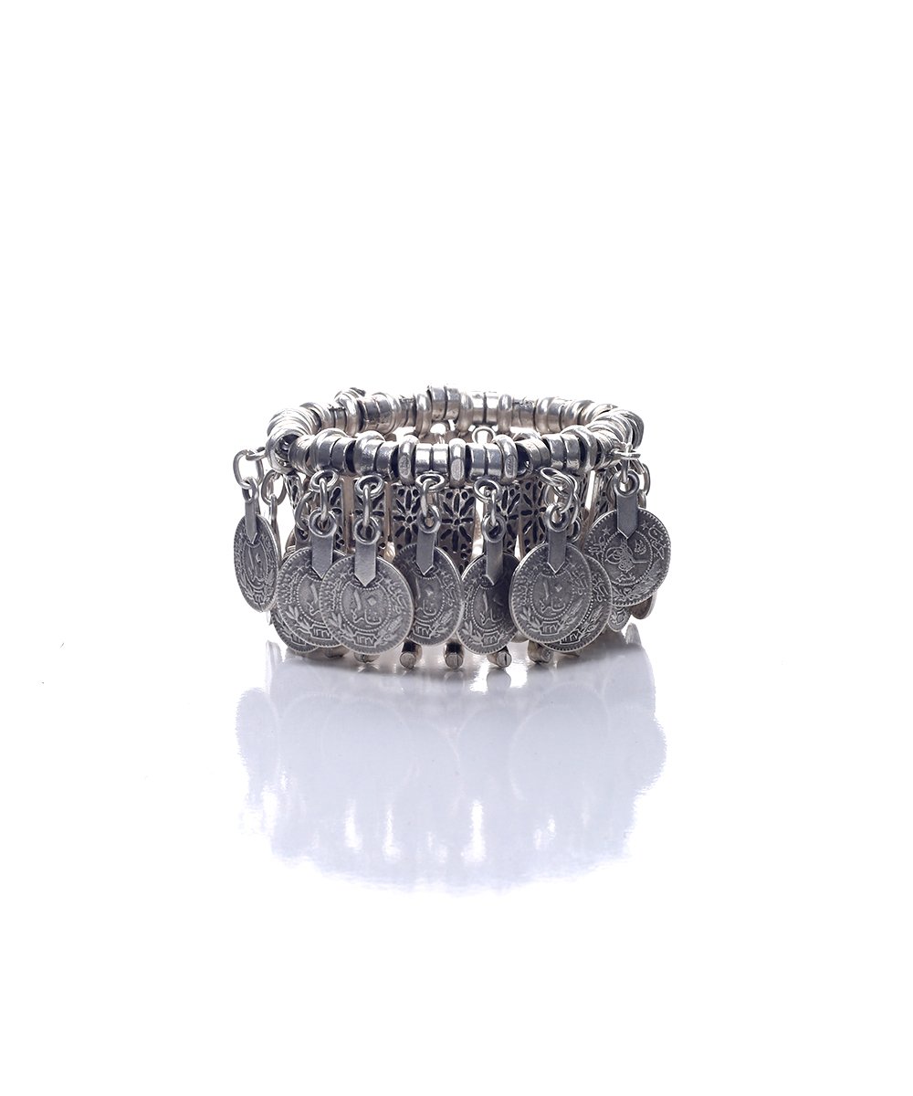 Silver plated boheme style hand made bracelet