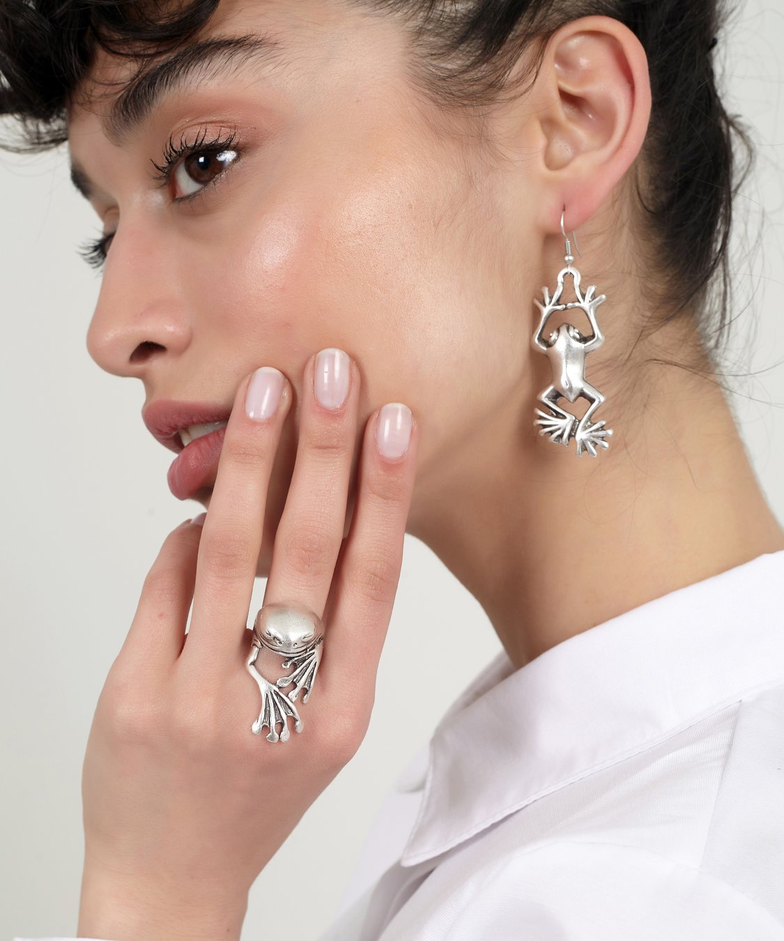 Silver plated boho style hand made women jewelry set